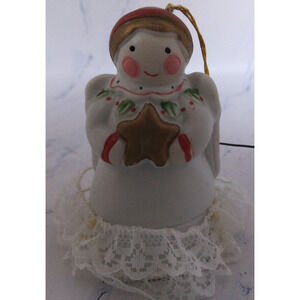 White Ceramic Angel Bell Ornament (1985 BOA)
